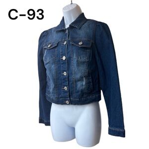 Sz Small Miss Selfie Distressed Denim Jean Jacket